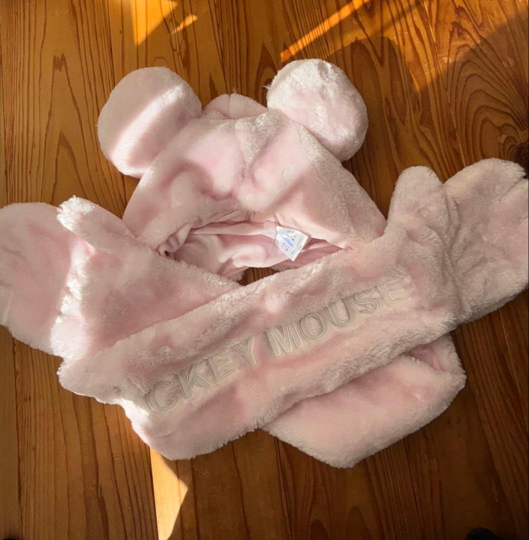 ミニーちゃん　マフラーファンキャップ マフラーキャップ ピンク ミッキー