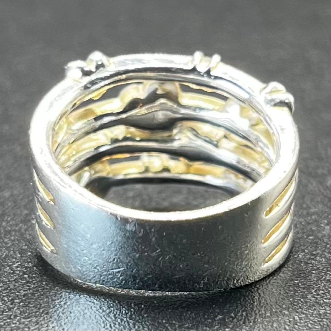 【超希少】 純銀 4℃ ヨンドシー シルバーリング ハート ストーン 10号