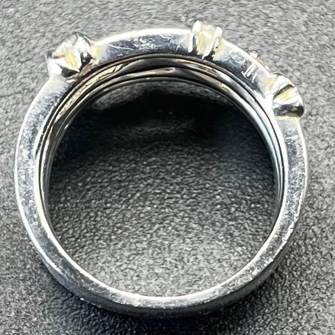 【超希少】 純銀 4℃ ヨンドシー シルバーリング ハート ストーン 10号