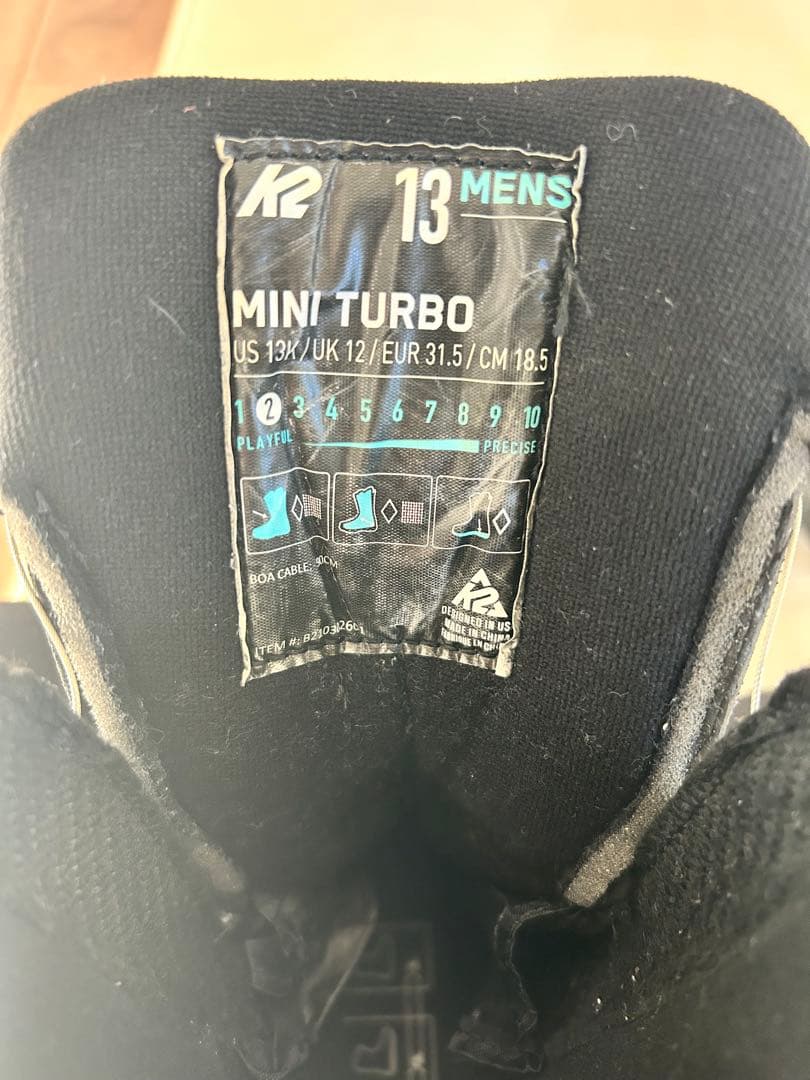 K2 MINI TURBOキッズスノーボードセット 100cmブーツ18.5cm