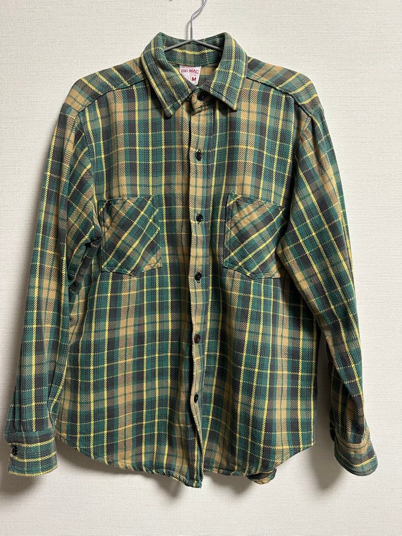70s BIG MAC ヘビーネルシャツ チェック M ビッグマック USA