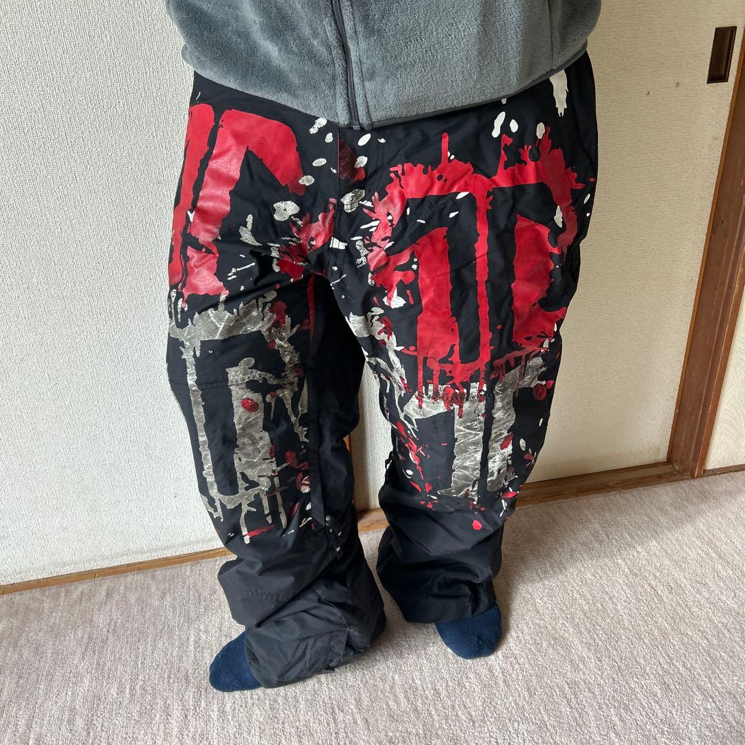 テックナイン TECHNINEスノーボードパンツ 黒/赤 XL