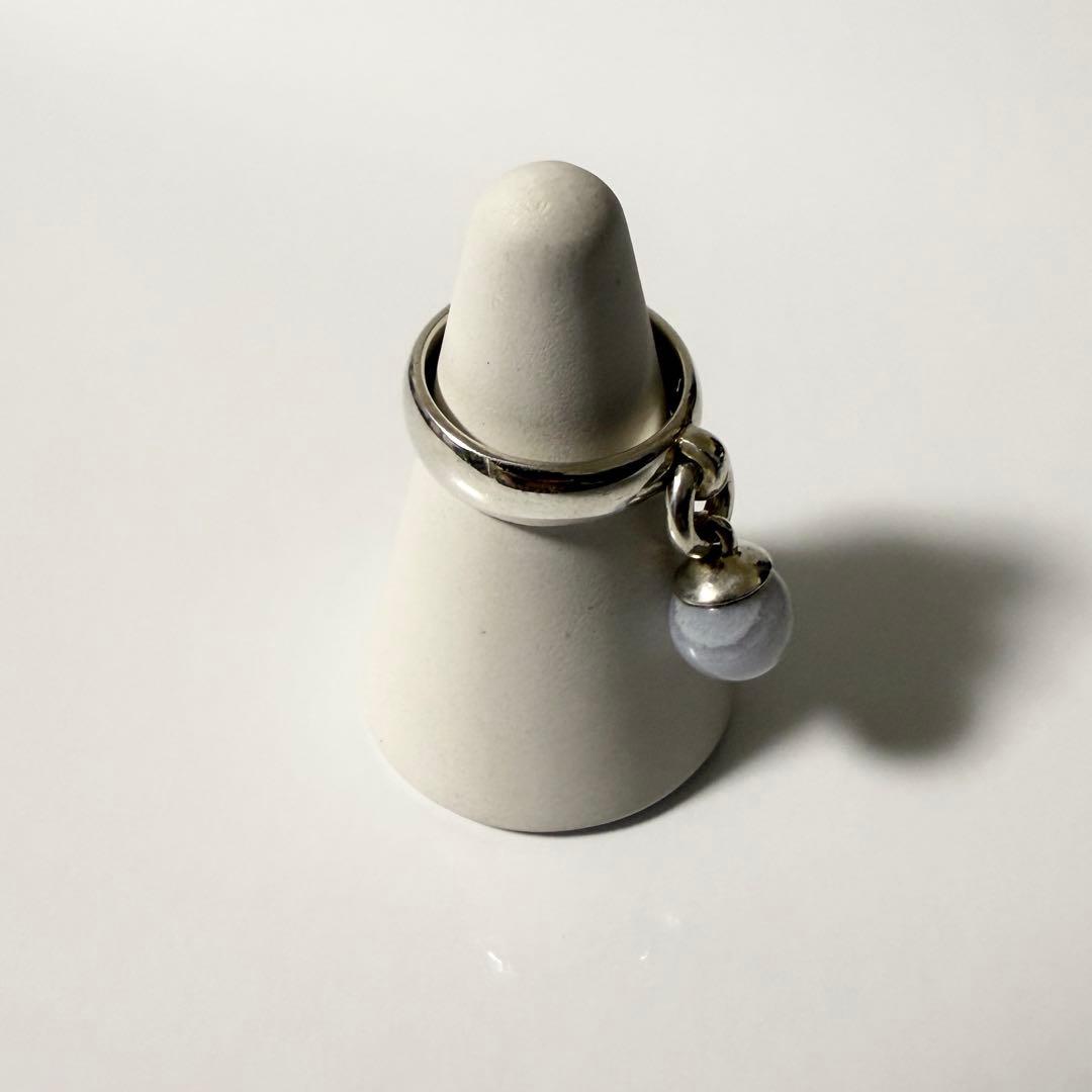 ティファニー ドアノック　ボールダングルリング ローズクォーツ10号SV925