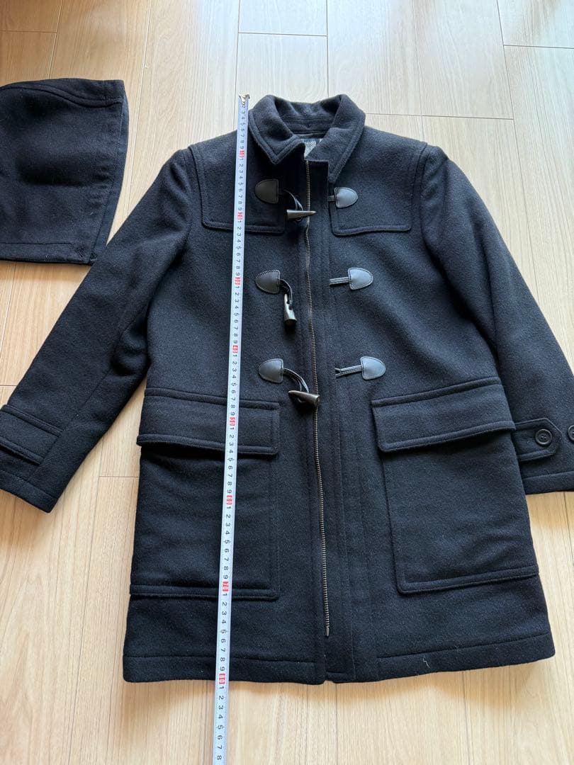 バーバリー　黒 ダッフルコート ウール100% サイズ160 美品