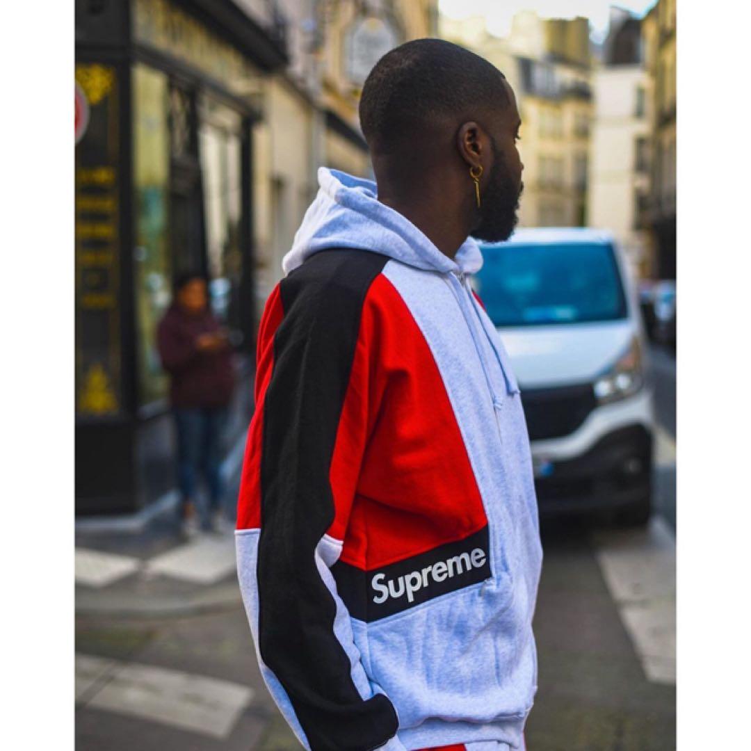 モ*ィ様 Supreme Color Blocked Zip Up Hoodie