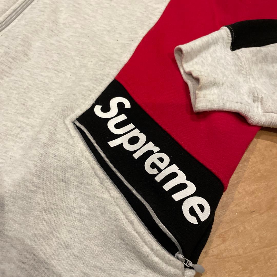モ*ィ様 Supreme Color Blocked Zip Up Hoodie