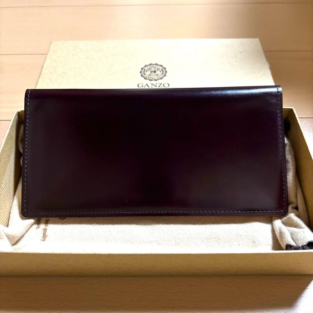 ガンゾ　コードバンオーセンティック　コンパクトマチ無し　長財布　ブラウン　完売品