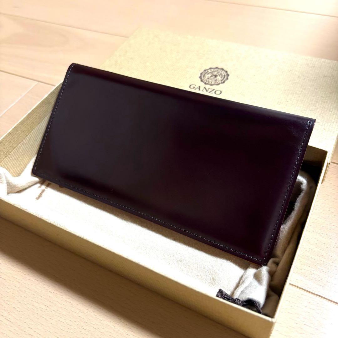 ガンゾ　コードバンオーセンティック　コンパクトマチ無し　長財布　ブラウン　完売品