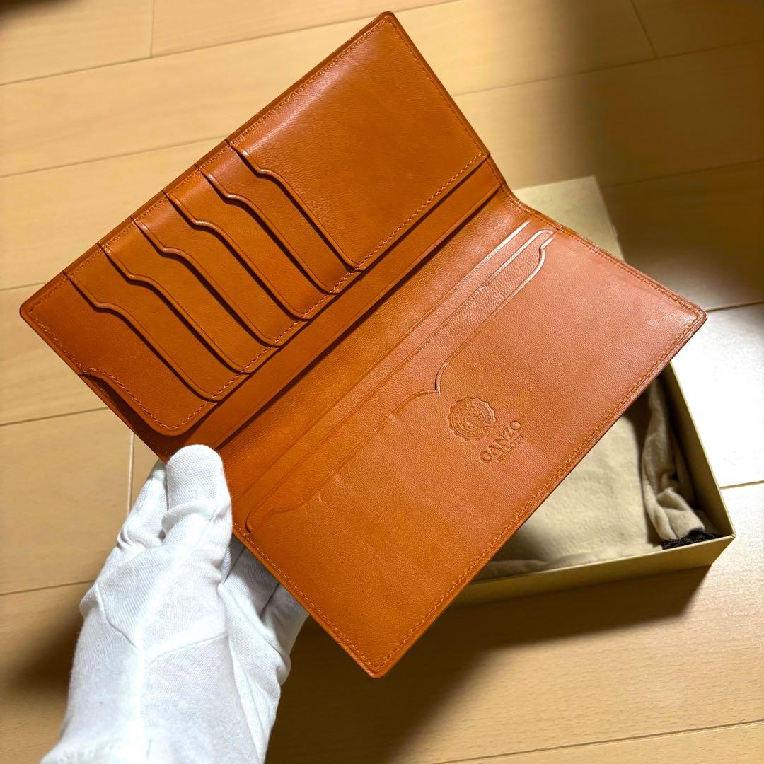 ガンゾ　コードバンオーセンティック　コンパクトマチ無し　長財布　ブラウン　完売品