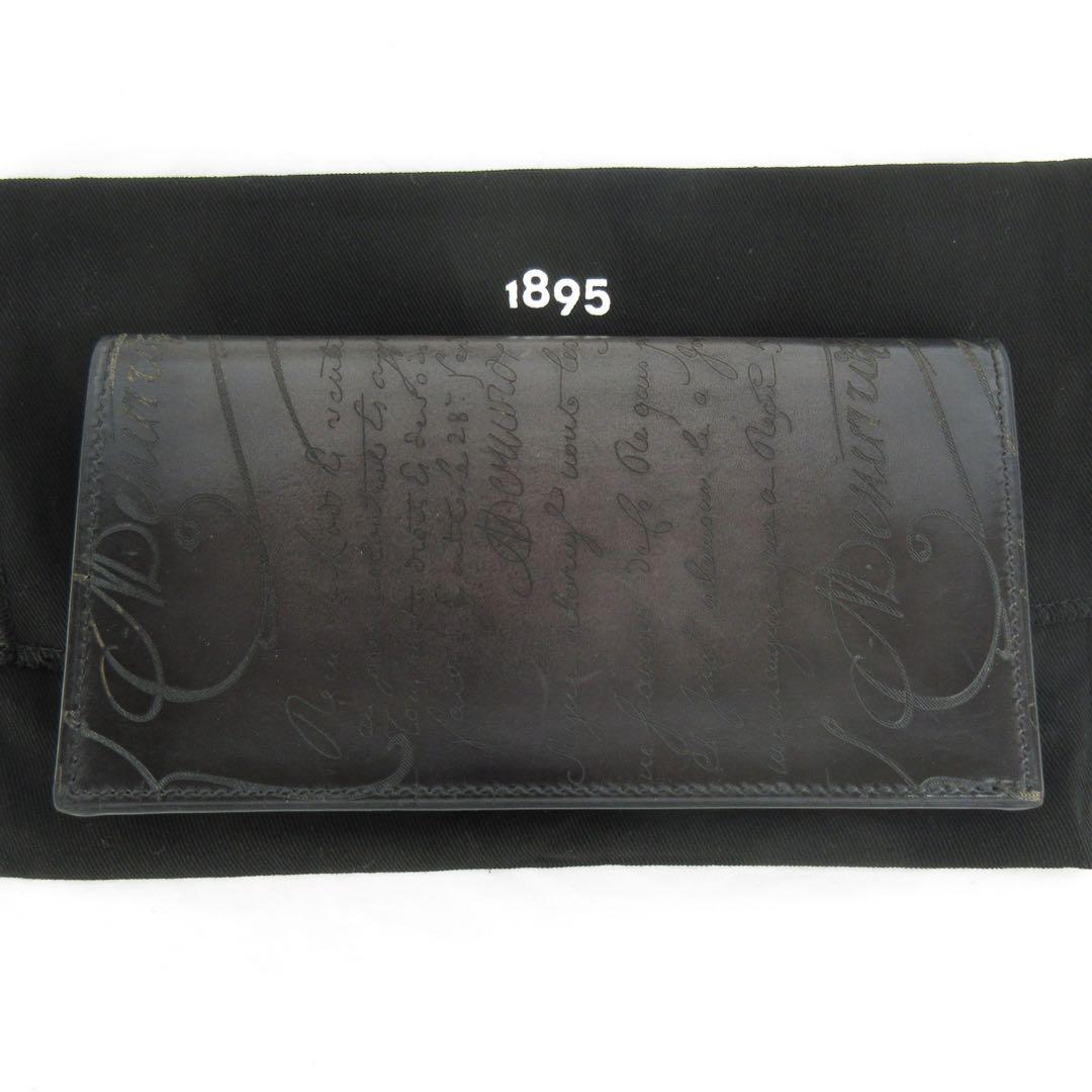 美品 25年製 ベルルッティ サンタル フラップ ロングウォレット ブラック