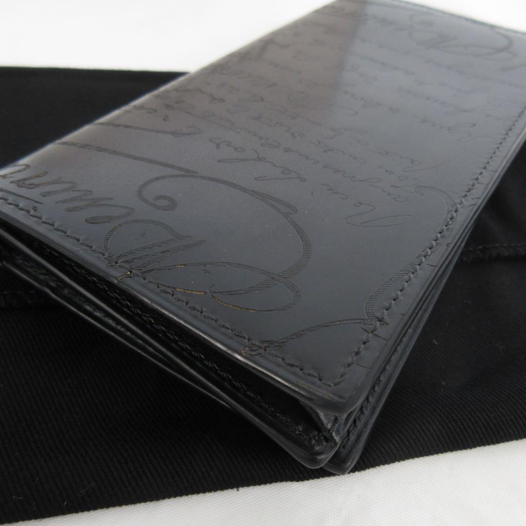 美品 25年製 ベルルッティ サンタル フラップ ロングウォレット ブラック