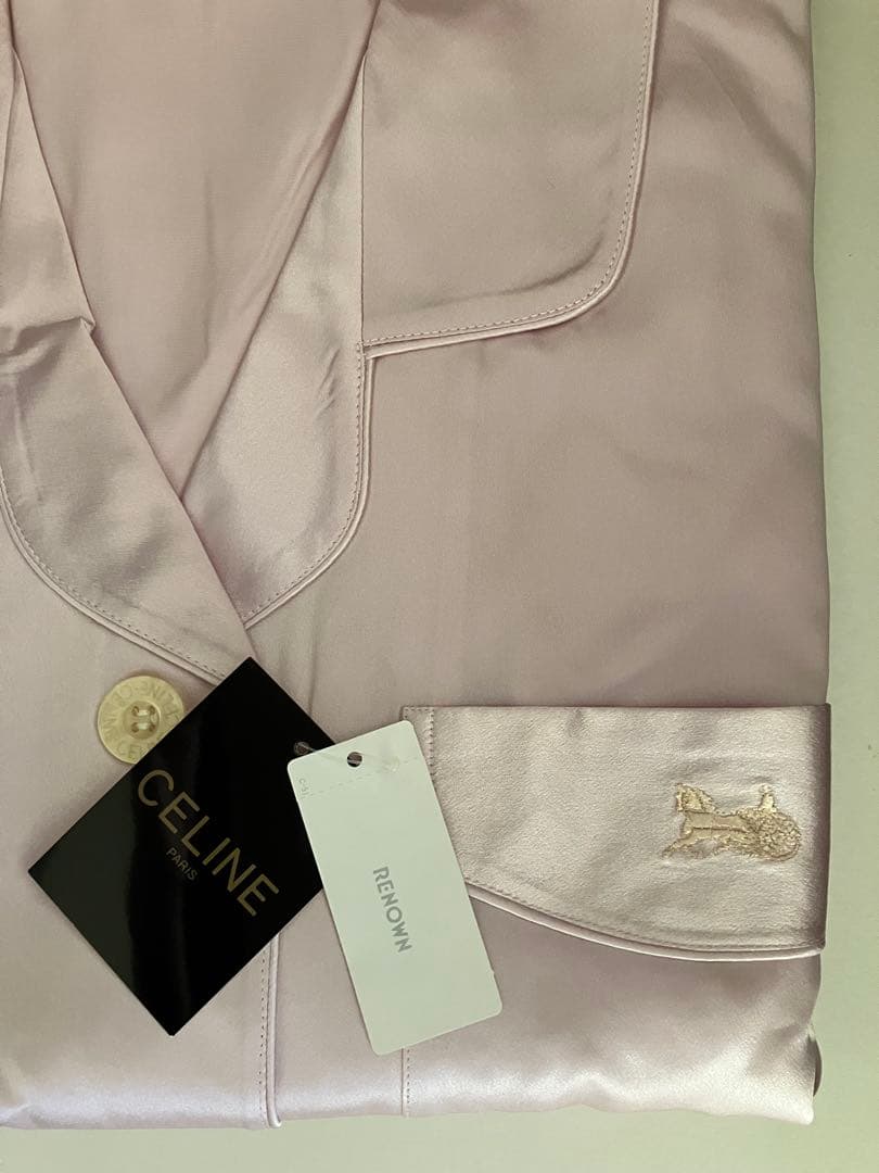 CELINE シルク 長袖パジャマ M ピンク
