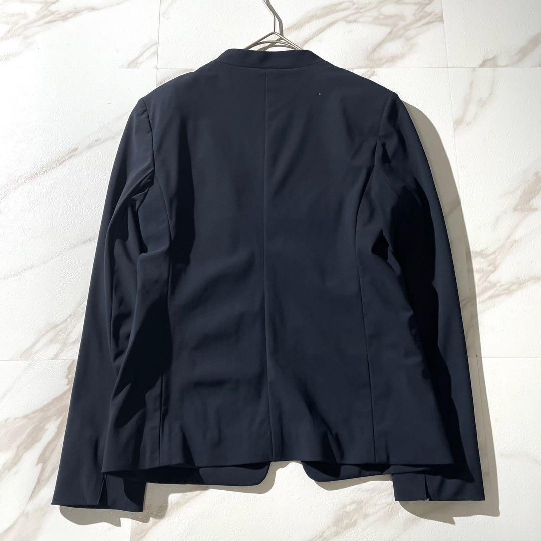 美品✨ PLST プラステ セットアップ ノーカラー パンツスーツ ネイビー