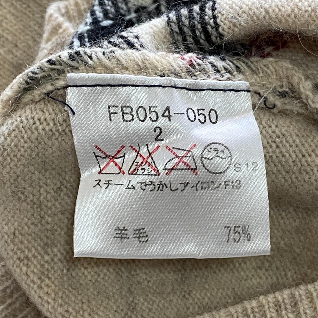 バーバリーロンドン【M】ニットセーター♡ノバチェック 羊毛 アンゴラ混