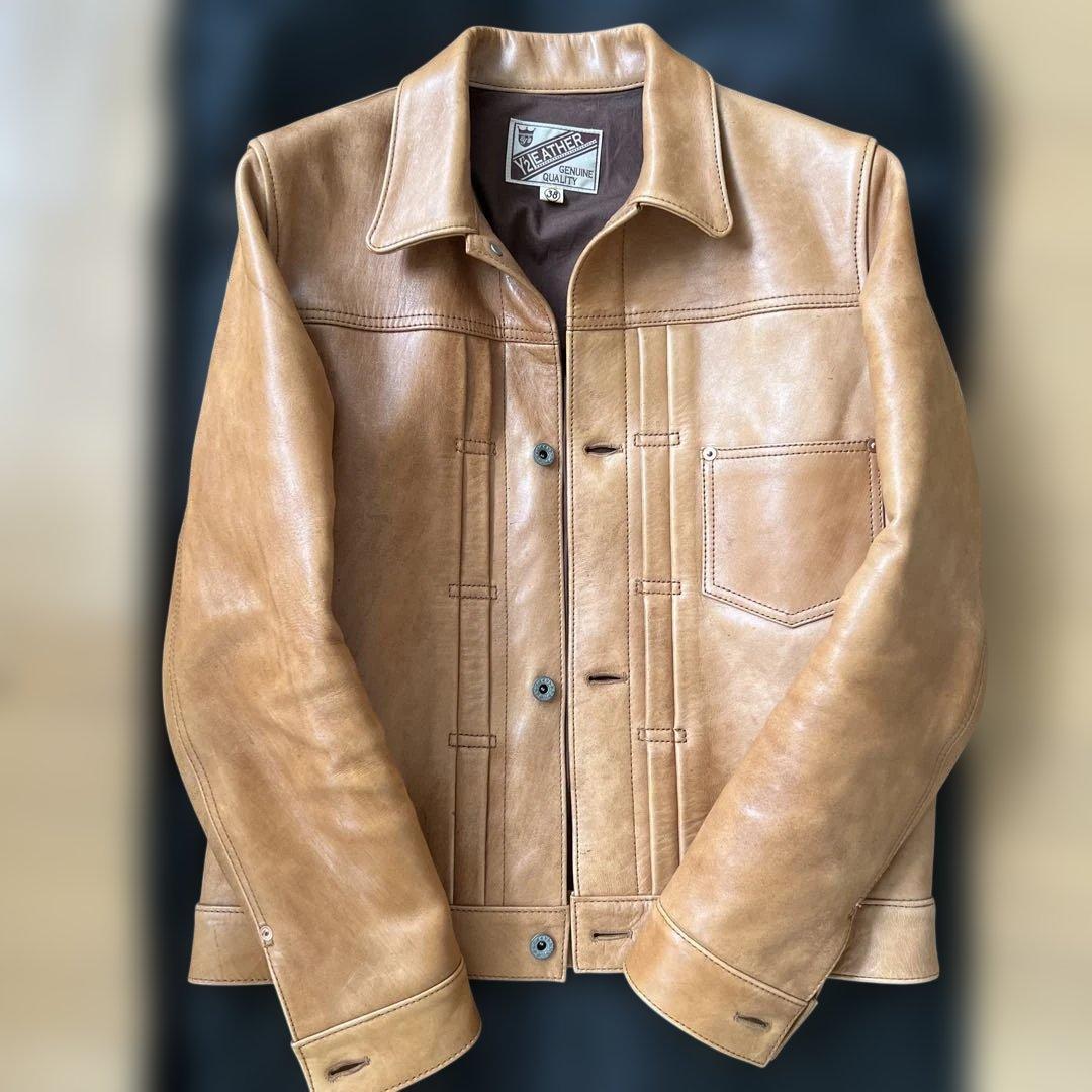 y2レザー　　ホースハイド　柿渋　大戦