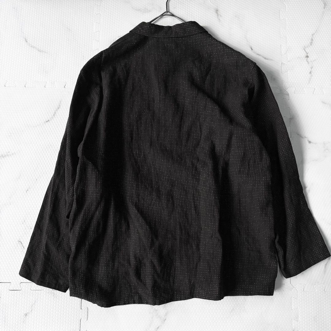 ✨23Ss✨コモリCOMOLI リネンドットシャツジャケット 2コモリ 長袖黒