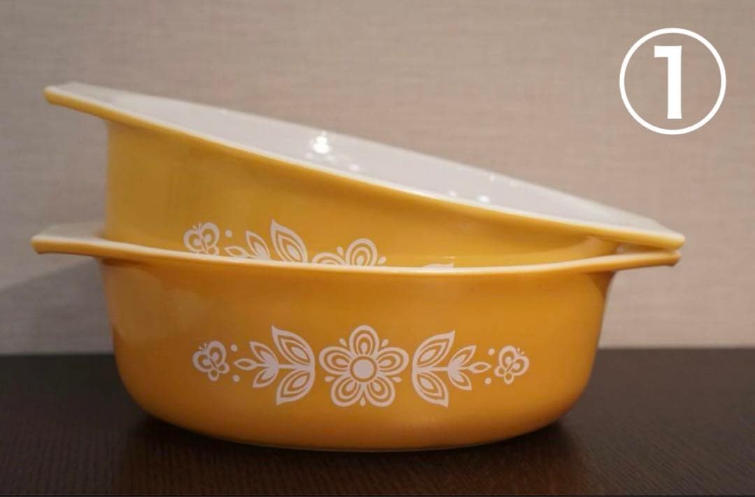 オールドパイレックス　バタフライゴールド / ゴールデンバタフライ　5点セット