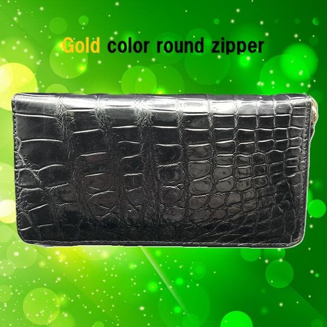 フォロー割適用　本物クロコ・一枚革　シャム　クロコダイル　長財布 BKMG26