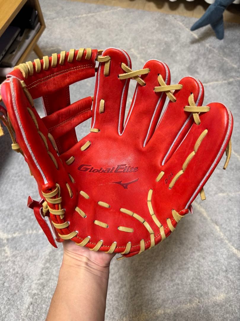 ※値下げ【美品】Global Elite 軟式グローブ 赤