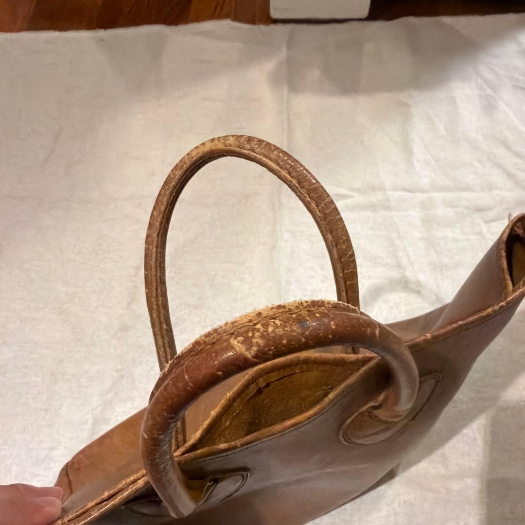 llbean レザートート　ビンテージ　筆記体タグ　60s