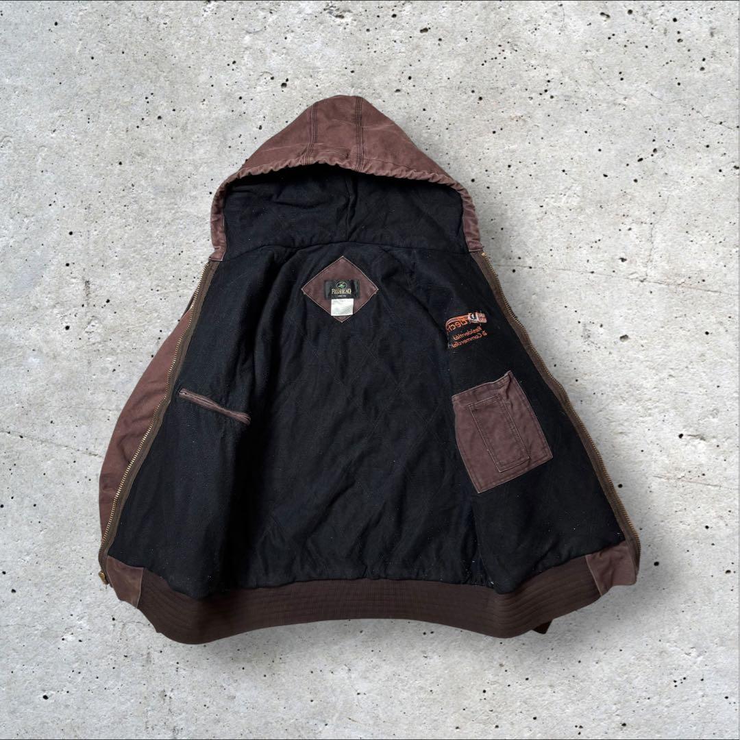 ダック アクティブジャケット 企業刺繍　REDHEAD フェード ブラウン L