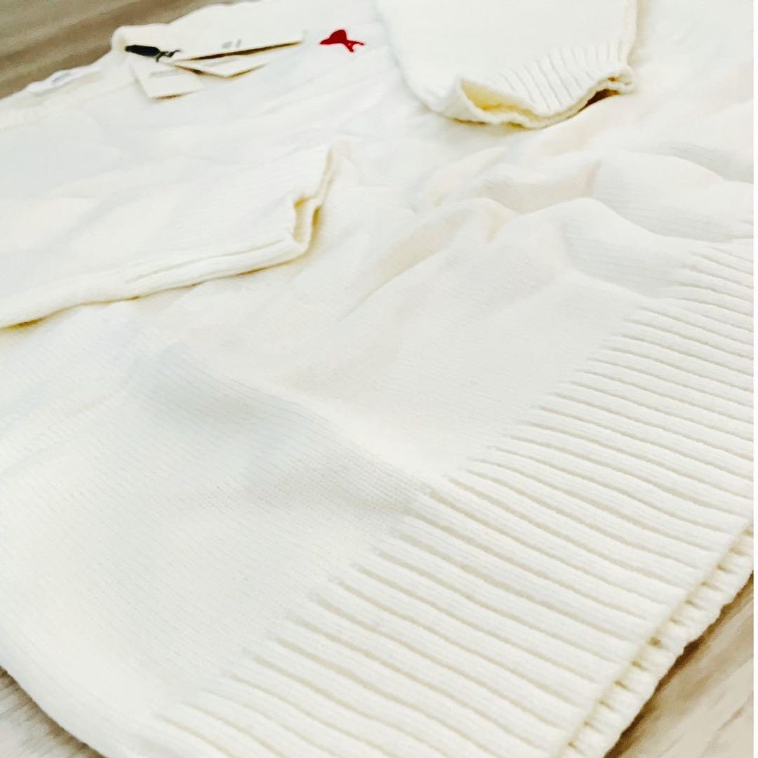 【AmiParis　クルーネックセーター 白 S】