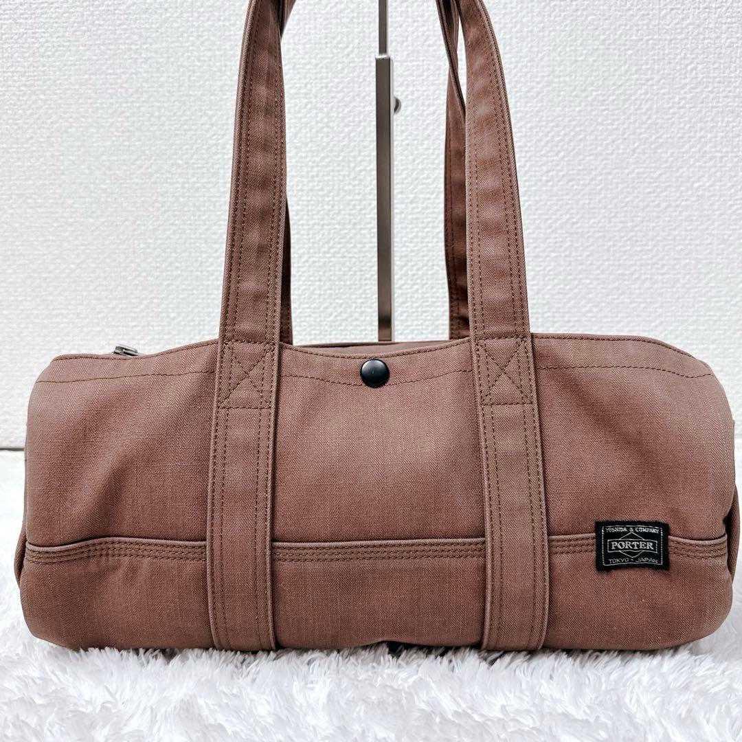 【廃盤・レア】ポーター PORTER ミニドラムバッグ ショルダーバッグ 赤茶