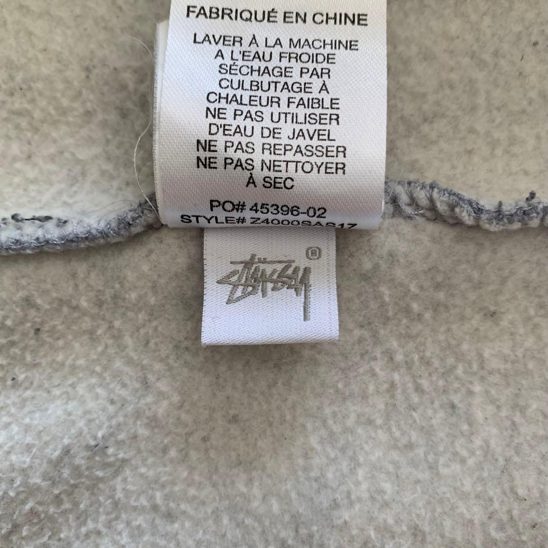 STUSSY スウェットパーカー ショーンフォント 両面ロゴ グレー