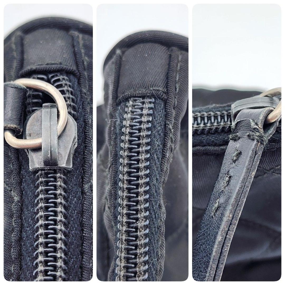 PRADA プラダ ポーチ 三角ロゴ キルティング ナイロン ブラック