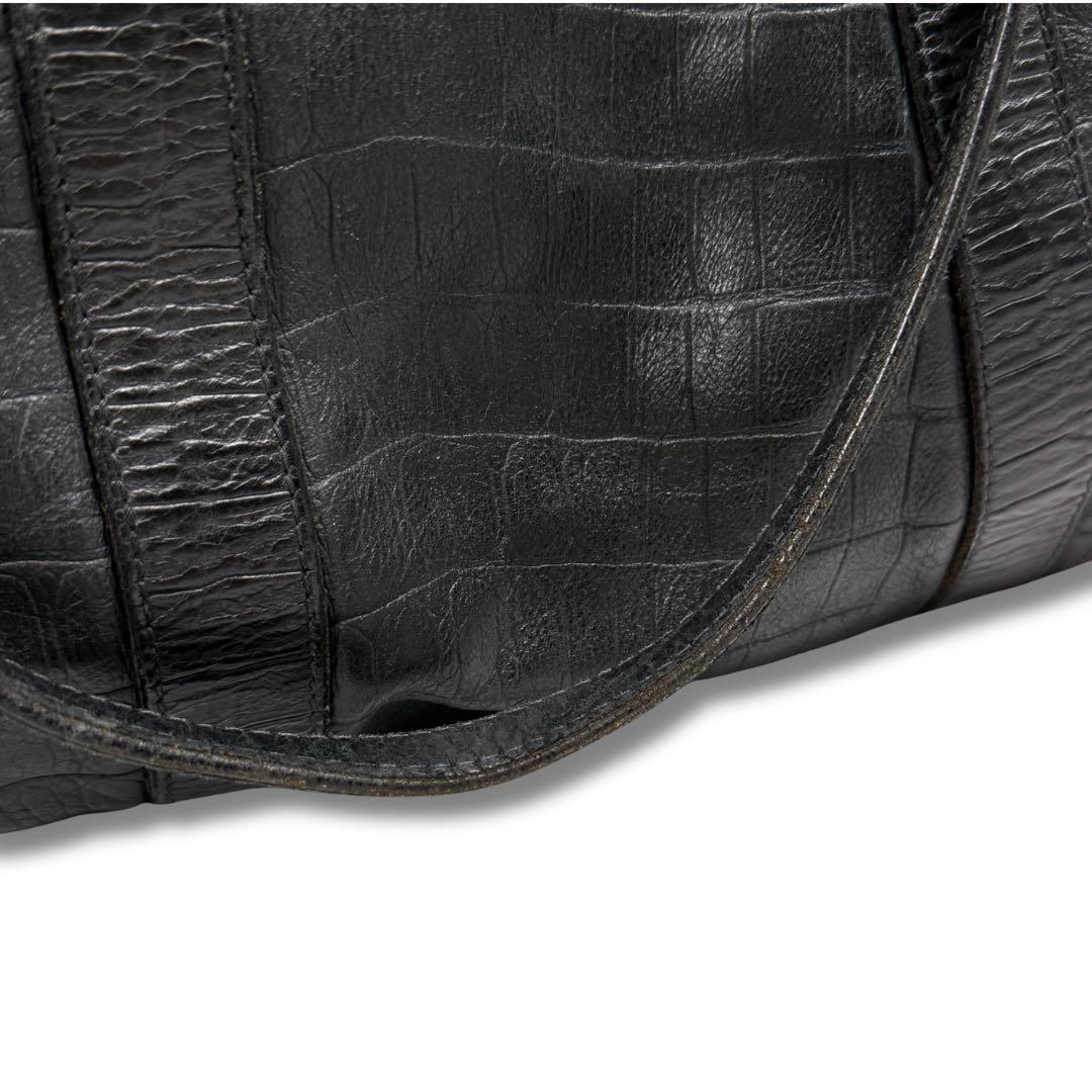 ダニエル&ボブ クロドーロ クロコ型押し レザー トート 黒 バーニーズ