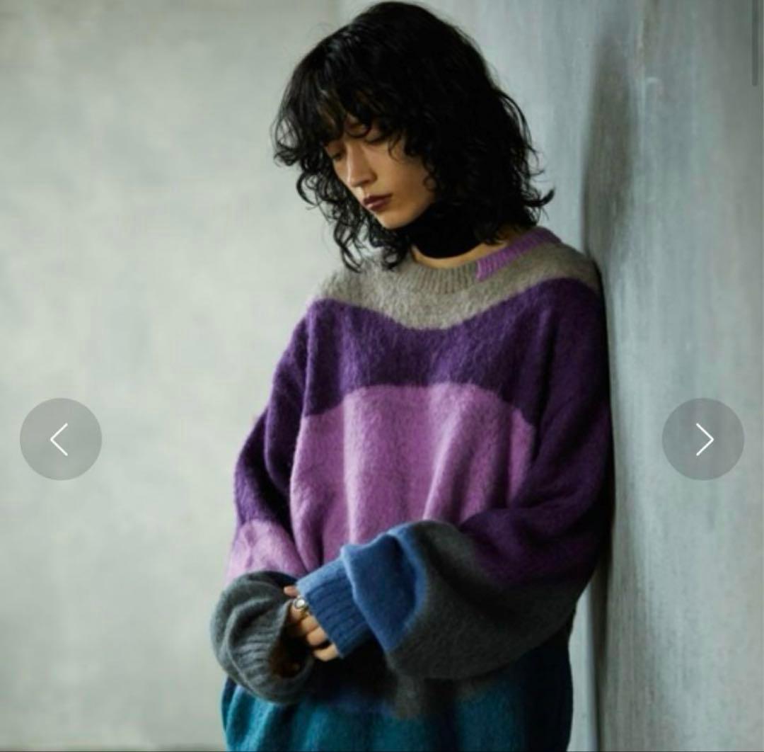 taupe モヘアニット