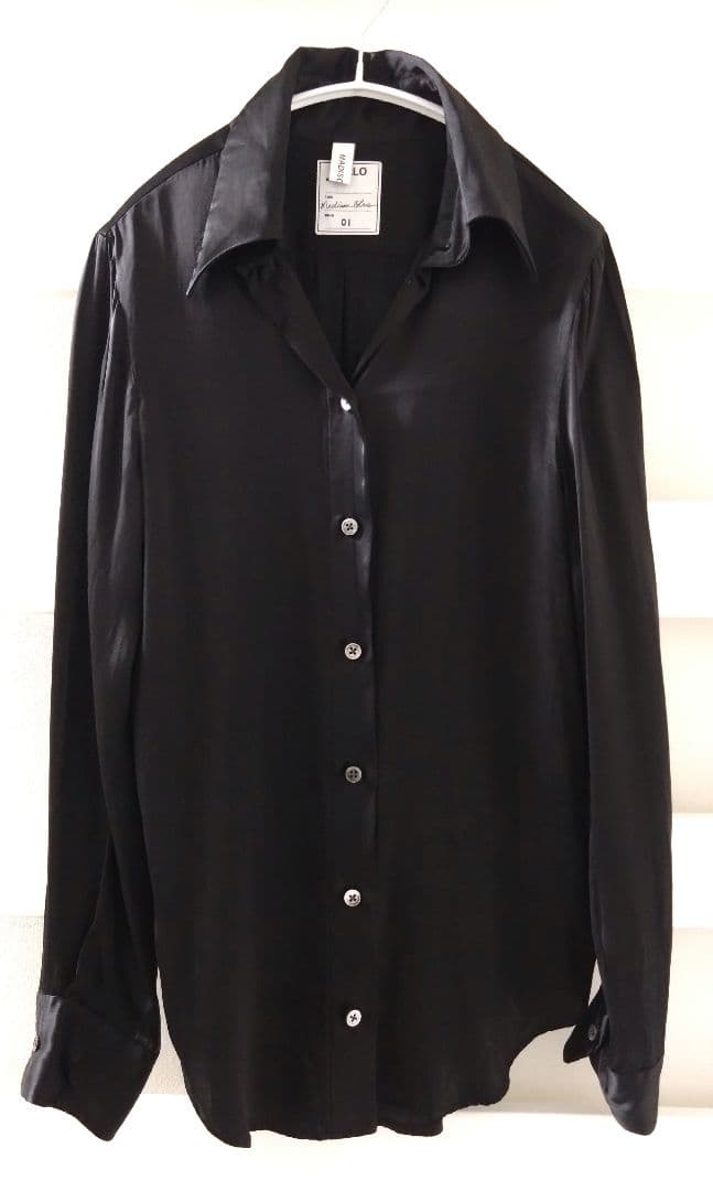 マディソンブルー♡サテン マダムシャツ ブラック