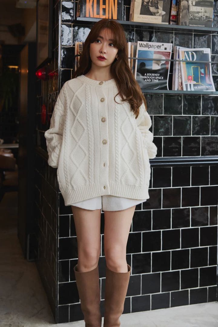 新品未開封♡herlipto H Boa Cable Knit Cardigan