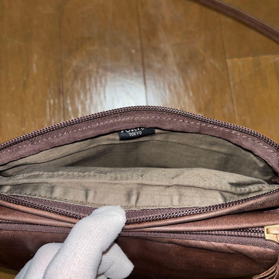 【PORTER / FRANK】ポーター レザーショルダーバッグ・ブラウン・馬革