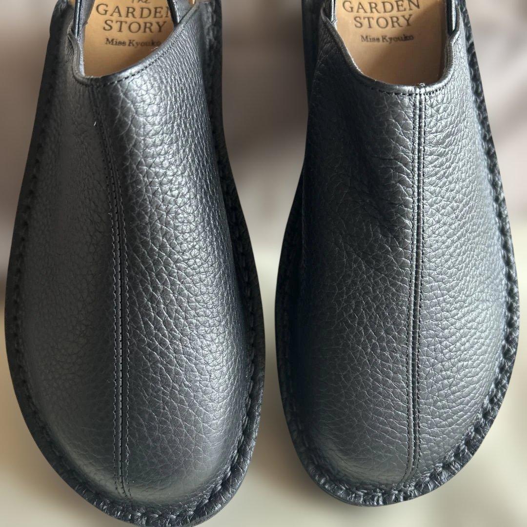 The Garden Story 本革ブラック サボサンダル L 新品タグ付き