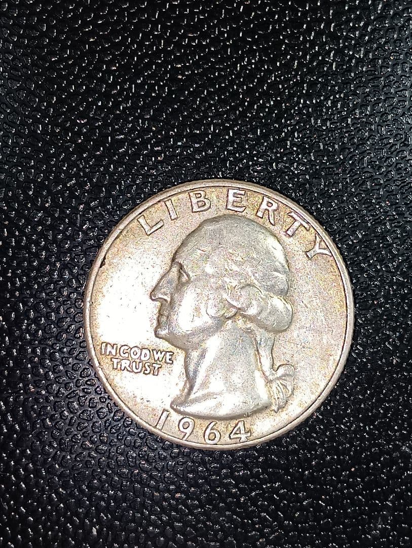 1958年、1964年 アメリカ合衆国25セント銀貨４枚