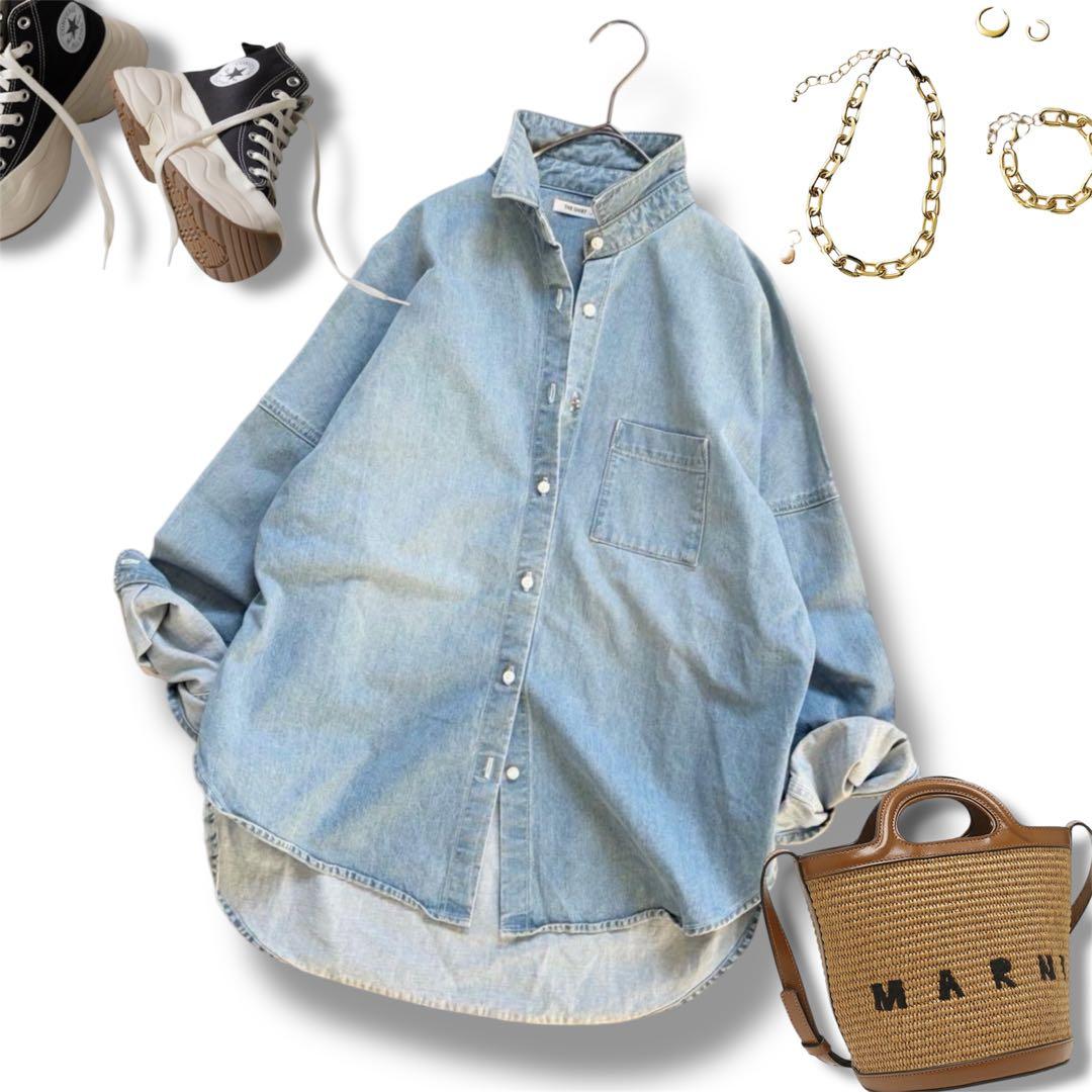 美品✨アッパーハイツ　ビッグシルエット　デニムシャツ　ゆったり　羽織り　サイズ1