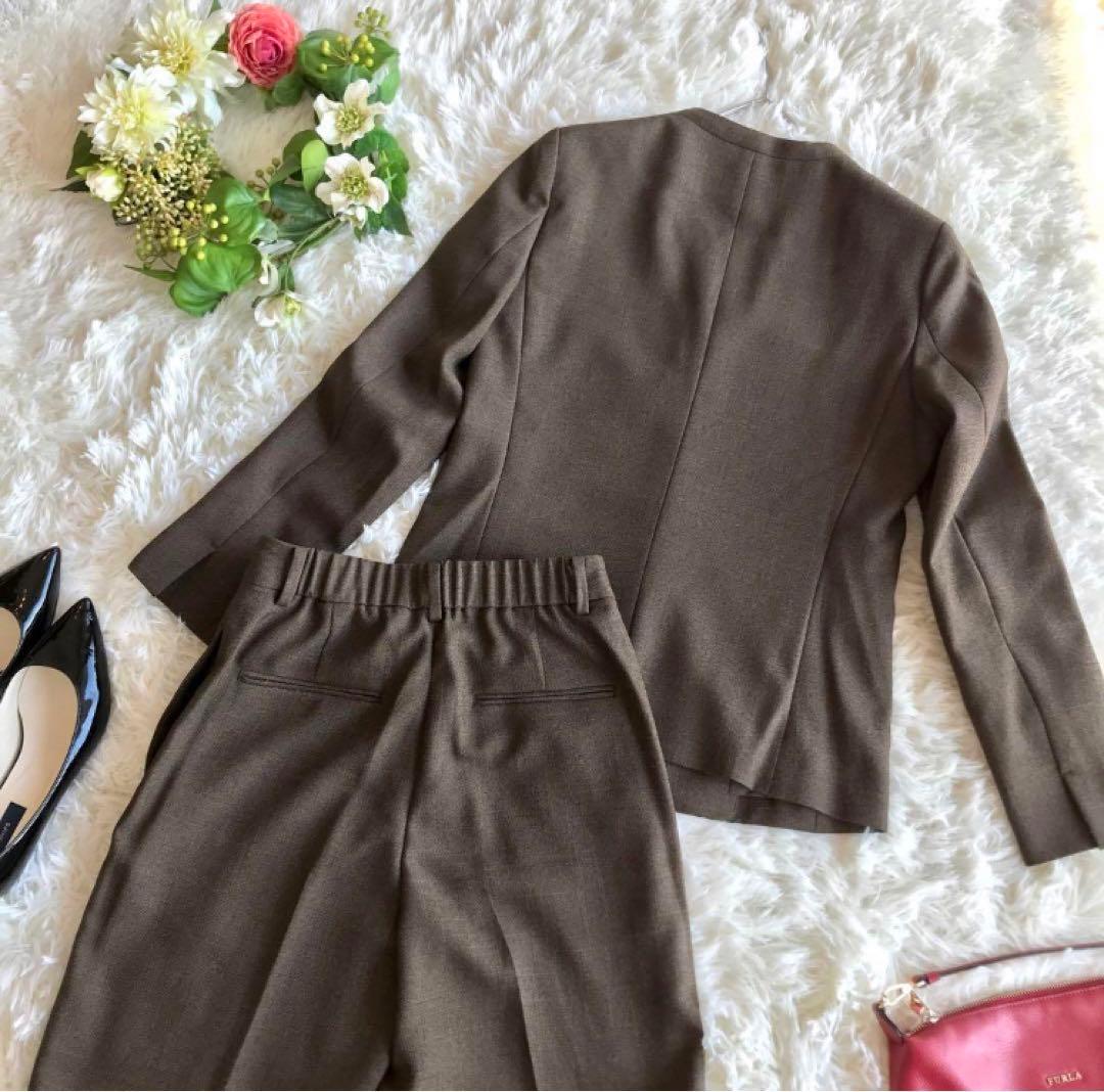 プラステ　セットアップ　パンツスーツ　シャークツイード　M/M　ダークブ