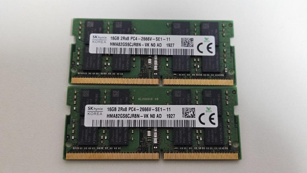 SO-DIMM DDR4 16GB 2枚セット (計32GB)