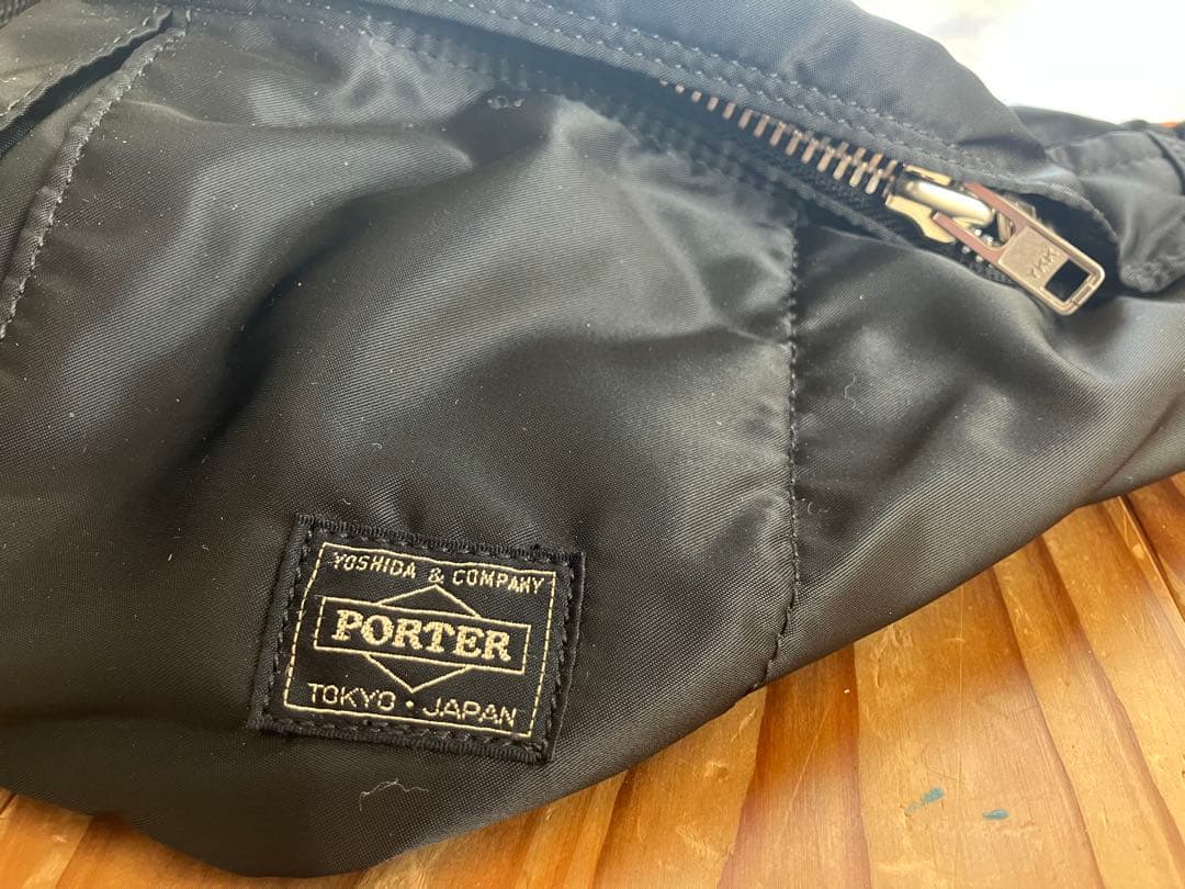 極美品 PORTER ポーター タンカー ウエストバッグ ブラック