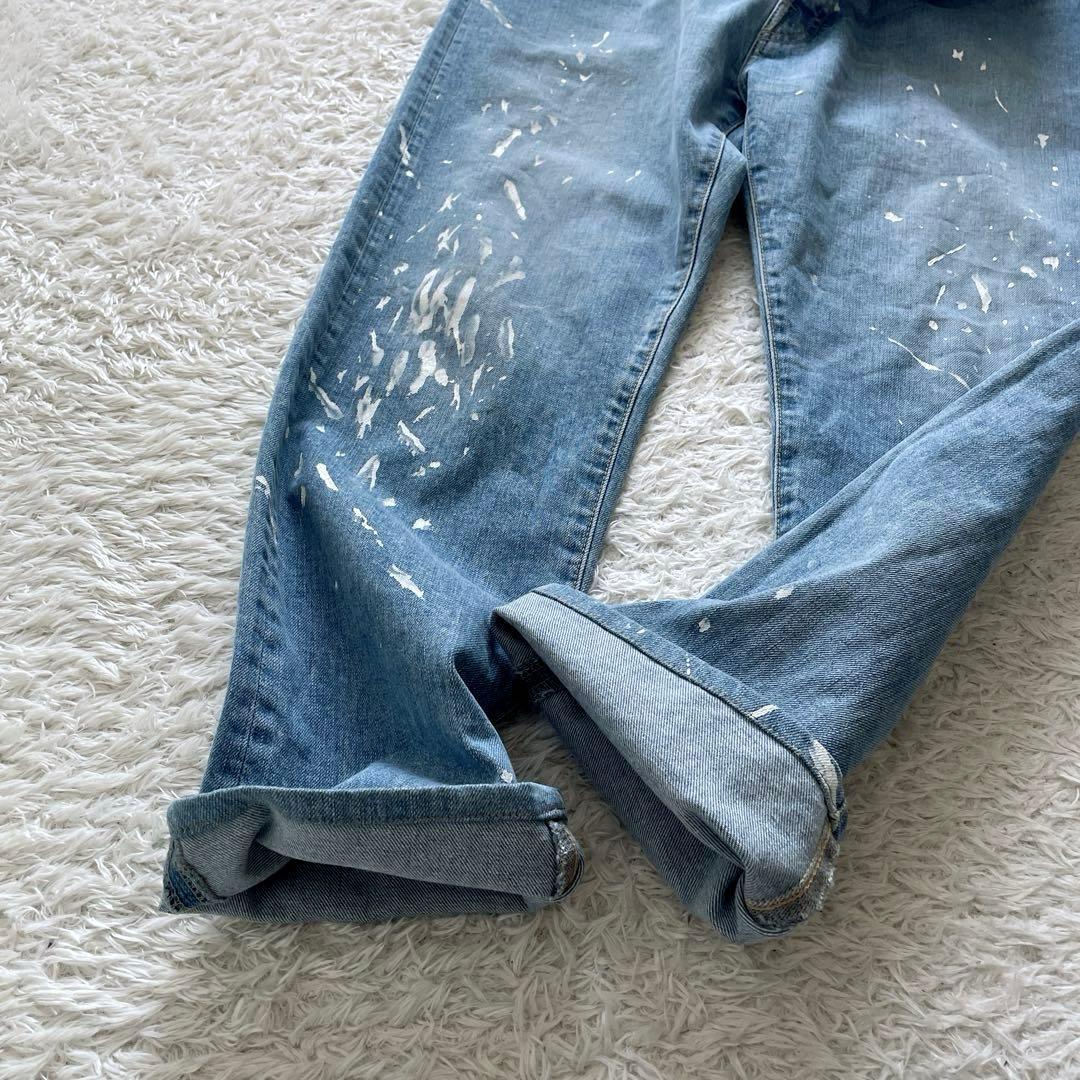 美品REMI RELIEF × EDIFICE 別注 ペイントデニムパンツ L