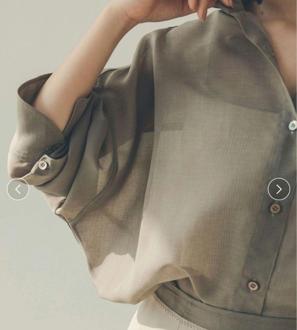 アニュアンス　ミニマルシアーオーバーシャツ　黒