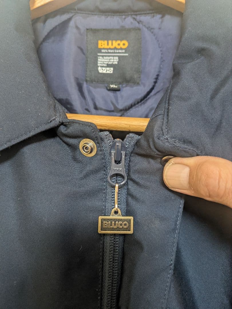ブルコ BLUCO XL ネイビー キルティングコーチジャケット