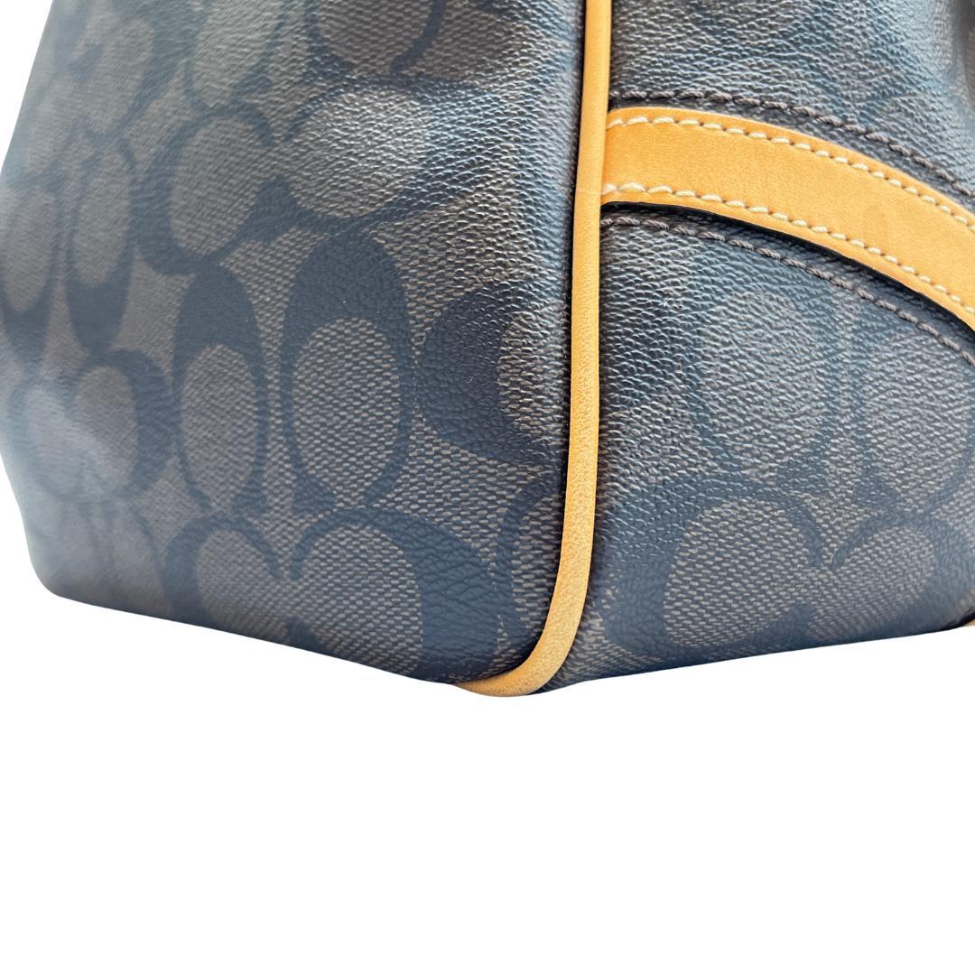 COACH シグネチャー柄 ボストンバッグ ブラウン×キャメル 大容量