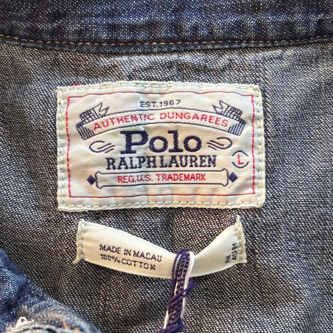 【未使用品】ポロラルフローレン ビンテージ加工 デニムウエスタンシャツ Lサイズ