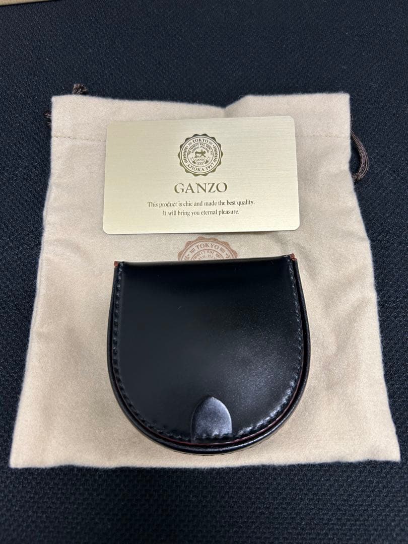 【新品未使用】GANZO(ガンゾ) コードバン馬蹄小銭入れ ブラック