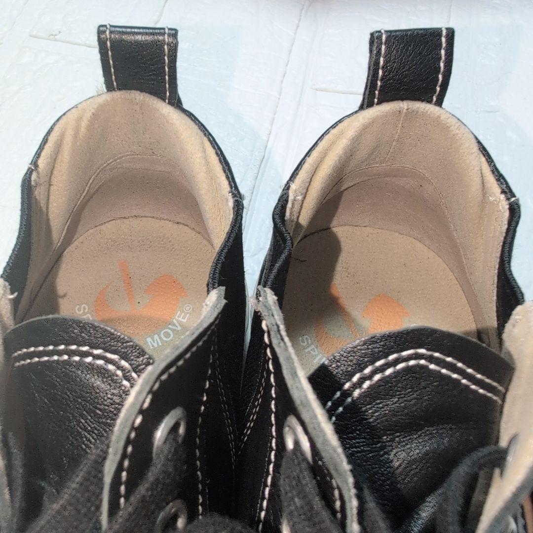 【美品】スピングルムーブ サイドゴア レザー スニーカー 25.5cm