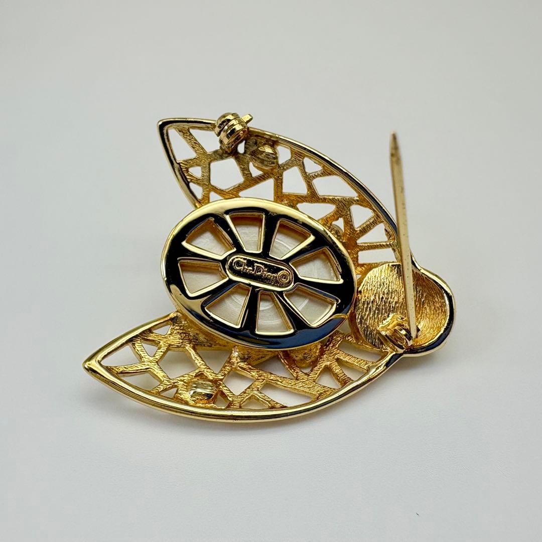 Dior ディオール ブローチ 蜂 パール ラインストーン ゴールド