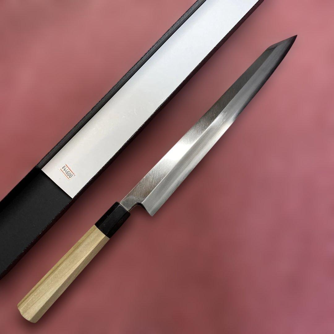 銀三　勘所切付柳刃包丁　300㎜ 尺0寸