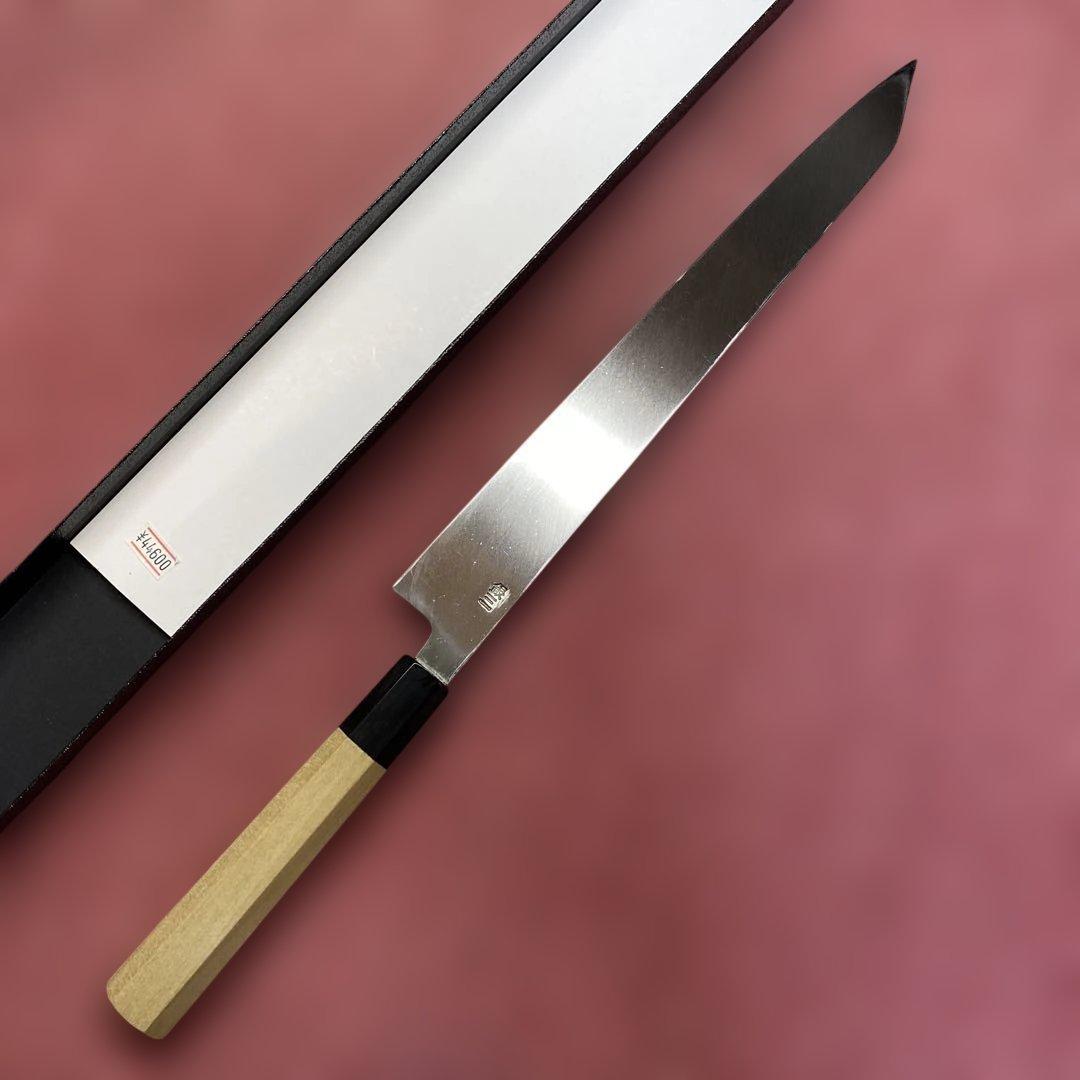 銀三　勘所切付柳刃包丁　300㎜ 尺0寸